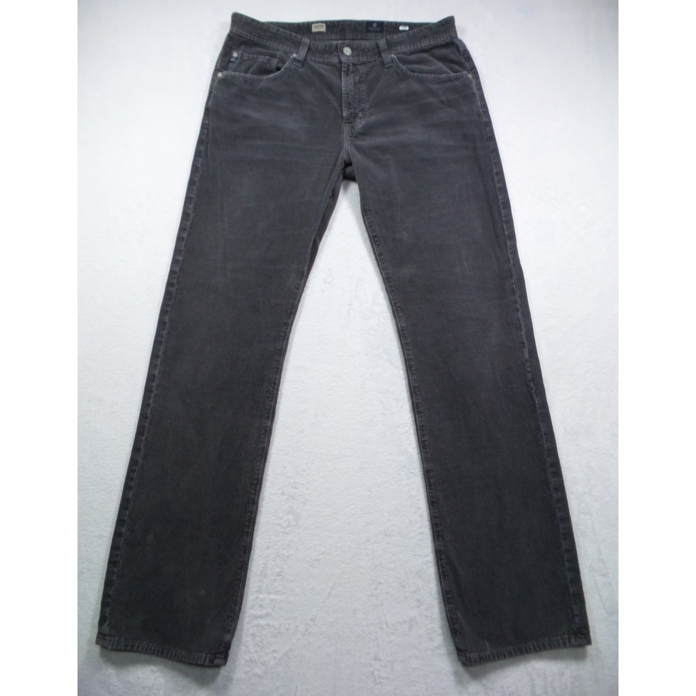AG Adriano Goldschmied Pants Mens Size 34 Gray Protoge Corduroy Straight‎ Leg